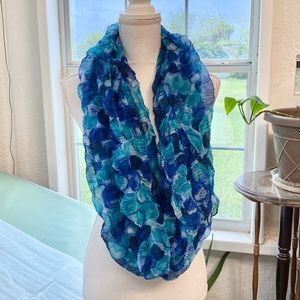 NWT Blue Abstract Infinity Scarf
